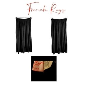 VINTAGE FRENCH RAGS BLACK KNIT DESIGNER  HAND MADE STRAIGHT SKIRT SIZE 2